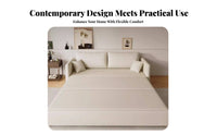 Modern Minimalist and design Pull-expandable textile Sofa Bed Space-Saving convertable Pull-expandable Loveseat multi-functional Sleeper Couch Extendable for Apartment Dwellers, Students, homeowners, Small areas, Living Room, Home Office, Basement