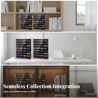 Car Display Box with Door | Wall-Mounted Design, High-see-through, Toy Car Display Cabinet with Door, for Hobby Rooms