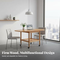 Extendable-Downpanel Dining Table Multi-Functional Extendable Extendable-Downpanel Table Multifunctional Mobile with Casters