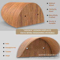 Wooden Cowboy Hat Wall Mounted Storage Rack, No Drilling Needed