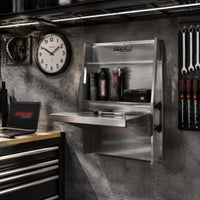 Workbench Cabinet Hinged Front Panel Paper Towel Holder Shelf Compact for Garage