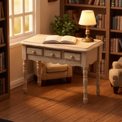 1:12 Scale Dollhouse Desk Miniature Wood Table Retro Style