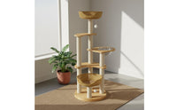 Solid Wood Construction Feline Tree with Space Capsule Sturdy & Stable Wooden Feline Climbing Frame Easy Assembly Pet Furniture for Cats, Kittens, Indoor