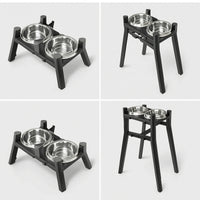 Metal Elevated Dog Bowl Stand Easy to Clean Dog Bowl Stand with Stainless Steel Bowls Dishwasher-Safe Pet Feeder with Stainless Steel Bowls Rust-Resistant for Dogs, Pets, Indoor, Kitchen