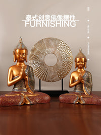 Large Thai Buddha Statue Resin Figurine for Southeast Asian Decor
