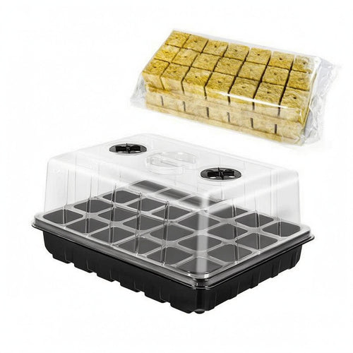 Seeds Tray with lid Vented Seeds Box Transparent Lid Propagation Dome