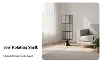 Multi-Tier Shelving Unit 360-Degree Rotation Revolving Cube Shelf Space-Saving