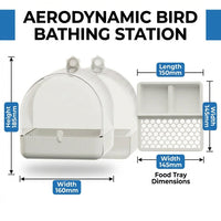 Cockatiel Cage Mounted Bath Feeder, External Bird Bath Feeder Combo, Budgie External Shower Feeder,  - Image 4