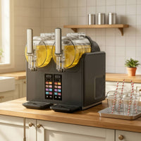 Fast-Freezing Two-chamberCylinder Slush Machine Compact Slushie Machine Easy-to-Clean Slushy Maker for Small Businesses