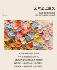 客厅装饰画肌理感挂画花卉沙发后背景画高级感落地画大气玄关壁画