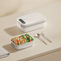 Rechargeable Heated Lunch Box with Stainless Steel Container Cordless Electric Lunch Box with Container Portable Food Warmer Self-Heating for Office Workers, Commuters, Students, Travel, School, Road Trips