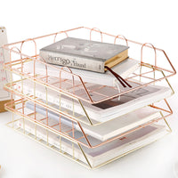 Stackable Nordic Metal File Basket for A4 Documents and Magazines