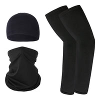 Unisex UV Protection Cycling Headwear Set with Arm Sleeves and Helmet Liner