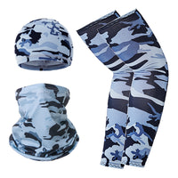 Unisex UV Protection Cycling Headwear Set with Arm Sleeves and Helmet Liner