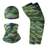 Unisex UV Protection Cycling Headwear Set with Arm Sleeves and Helmet Liner