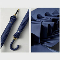 Foldable Umbrella with Hook Handle Windproof 24 Rib Umbrella Wind Resistant Reinforced for Business Professionals, Promotional Events