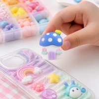 Resin Decoration Parts, Cute Fairy Tale Miniature House Charm Parts for DIY Phone Case Decoration