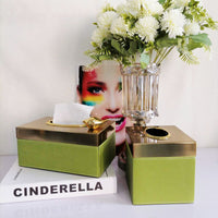 Nordic Creative Leather Tissue Box for Dining Table Coffee Table Decoration American Living Room Tissue Holder