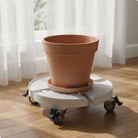 Wheeled Flower Pot Base Non Slip Grid Adjustable Plant Pot Mover Saving Rolling Plant Stand Balcony