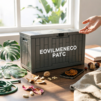 Resin Outdoor Storage Chest Rectangular Outdoor Storage Box Hinged Lid Lockable Container for Patio, Garden, Poolside
