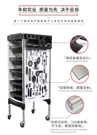 Simple Beauty Salon Hairdressing Cart with 5 Drawers