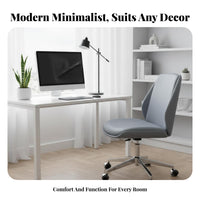 Armless Rolling Computer Chair Ergonomic Backrest for Bedroom, Students, Adults