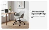 Upholstered Task Chair with Casters Ergonomic spinerest Computer Seat for Bedroom