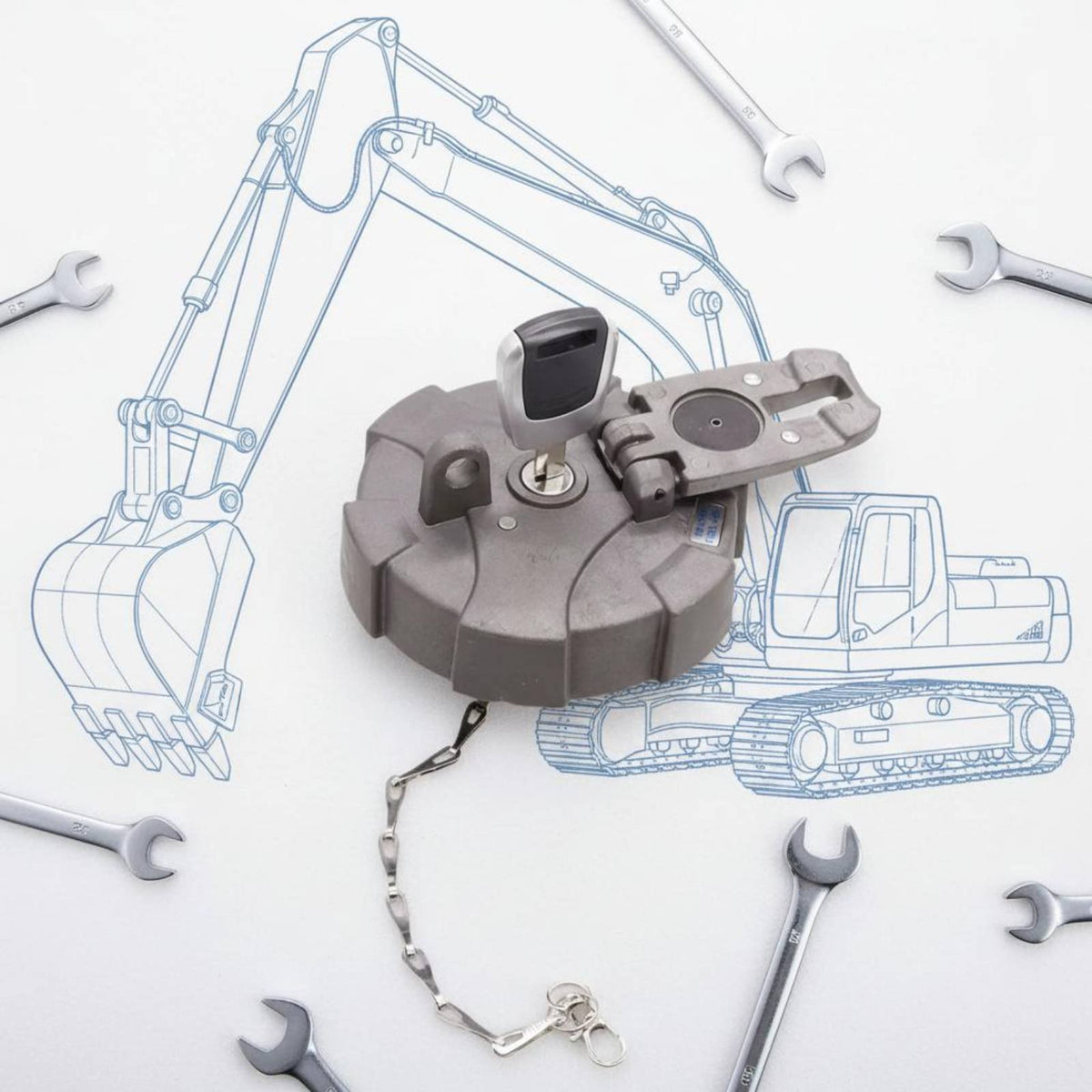 Heavy Machinery Fuel Cap with Keys Long-Lasting Locking Reservoir Cap