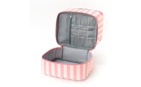 Double-Layer Two-Tier Storage Bag Portable Striped Storage Bag Padded Organizer Structured for Dressing Table