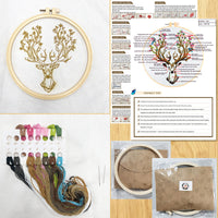 DIY Ribbon Embroidery Kit for Beginners - European Style Floral Patterns with Hoop