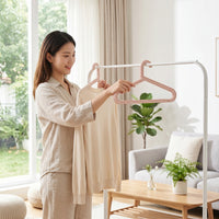 5 Pieces Hanger with Notches Compact Plastic Hanger Plastic Clothes Hangers Lightweight Sturdy for Closet, Wardrobe