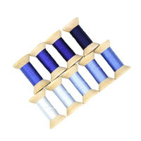 New Mulberry Silk Embroidery Thread Spool for Easy Storage, Handmade Silk Floss Bobbin, Blue Series