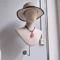 Wall-Mounted Mannequin Bust Peg-Insertable Hat Hairpiece Display Stand