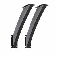 2 Pieces Predrilled Holes Arc-Shaped-Style Angle Support Bracket Heavy Duty Curved Steel Bracket Easy to Install Wood Corner Brace Long-Lasting for Pergolas
