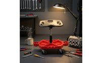 Adjustable Rolling Shop Stool Ergonomic Repair Specialist Stool with Wheels Heavy Duty for Mechanics, Vehicle Finishers, Auto Repair