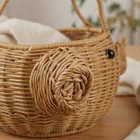 Animal-Shaped Basket Decorative Knot Rattan Storage Basket Portable
