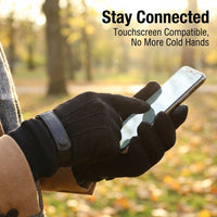 Mens Thermal Gloves for Cold Weather, Fleece Lined Winter Gloves, Touch Screen Warm Gloves, Outdoor Running Ski Gloves, Commuting Gloves