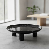 Marble Tray with Feet Low-Profile Marble Footed Tray Polished for Dining Table, Countertop