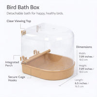 Bird Bath Tub for Cages, Pet Bird Bath Box, Hanging Bathtub Bird Cage Accessory, #variant:Blue