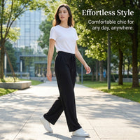Ladies Trousers for Women with Straight Leg Design, High Waist Modal Loungewear Pants with Soft Drape Material, Comfortable Joggers for Casual Wear