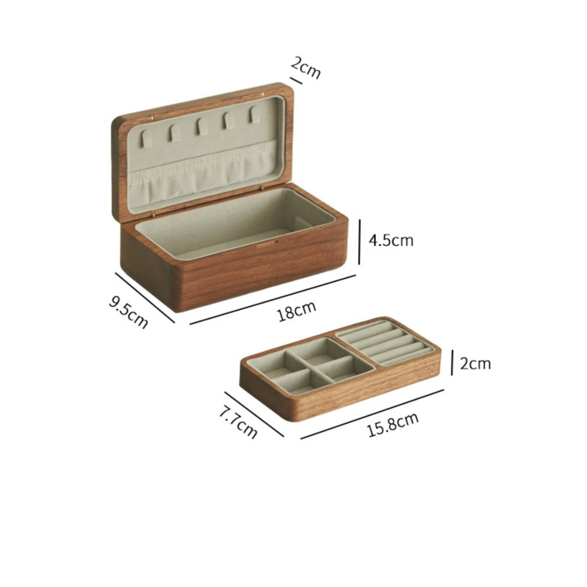 Double Layer Jewelry Box Velvet Velvet-Lined Storage Scratch Protection