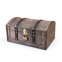 Wooden Box with Curved Lid Distressed Decorative Keepsake Storage Chest Rustic Wooden Keepsake Box for Collectors