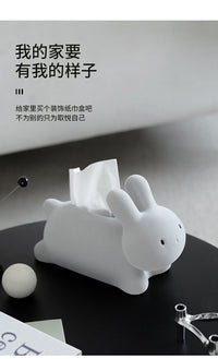 Cute Cartoon Flocked Rabbit Tissue Box Holder