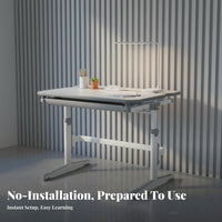 Adjustable Study Desk and Chair Set Tiltable desktop Adjustable Desk and Chair Set Book Holder Rounded Corners for Students