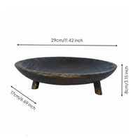 Oval Wood Tray Shallow Tableware Rustic Style Tabletop Item