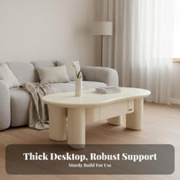 puffShaped Low Table Round border Design Curvy Table with Sphere Legs for Office