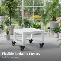 2-Tier Rolling Planter cart Nordic design Plant Stand Lockable casters