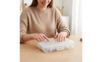 15 Grid Organizer Removable Dividers 15 Grid Clear Storage Case Transparent Clear Compartment Storage Box for Hobbyists, Craft Room, Workshop