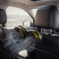 Adjustable Two-headedHead Car Fan Compact Car Seat Fan Energy-Saving Long-Lasting for Passengers