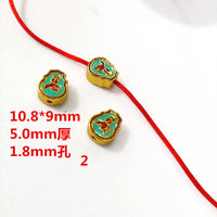 Enamel Cloisonne Gilt Copper Lotus Koi Bead for DIY Bracelets and Tassels